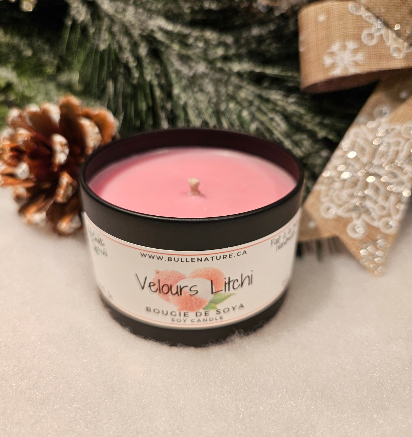 Bougie de soya - Velours Litchi