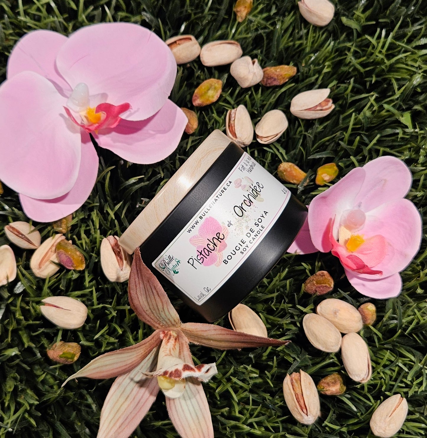Bougie de soya - Pistache & Orchidée