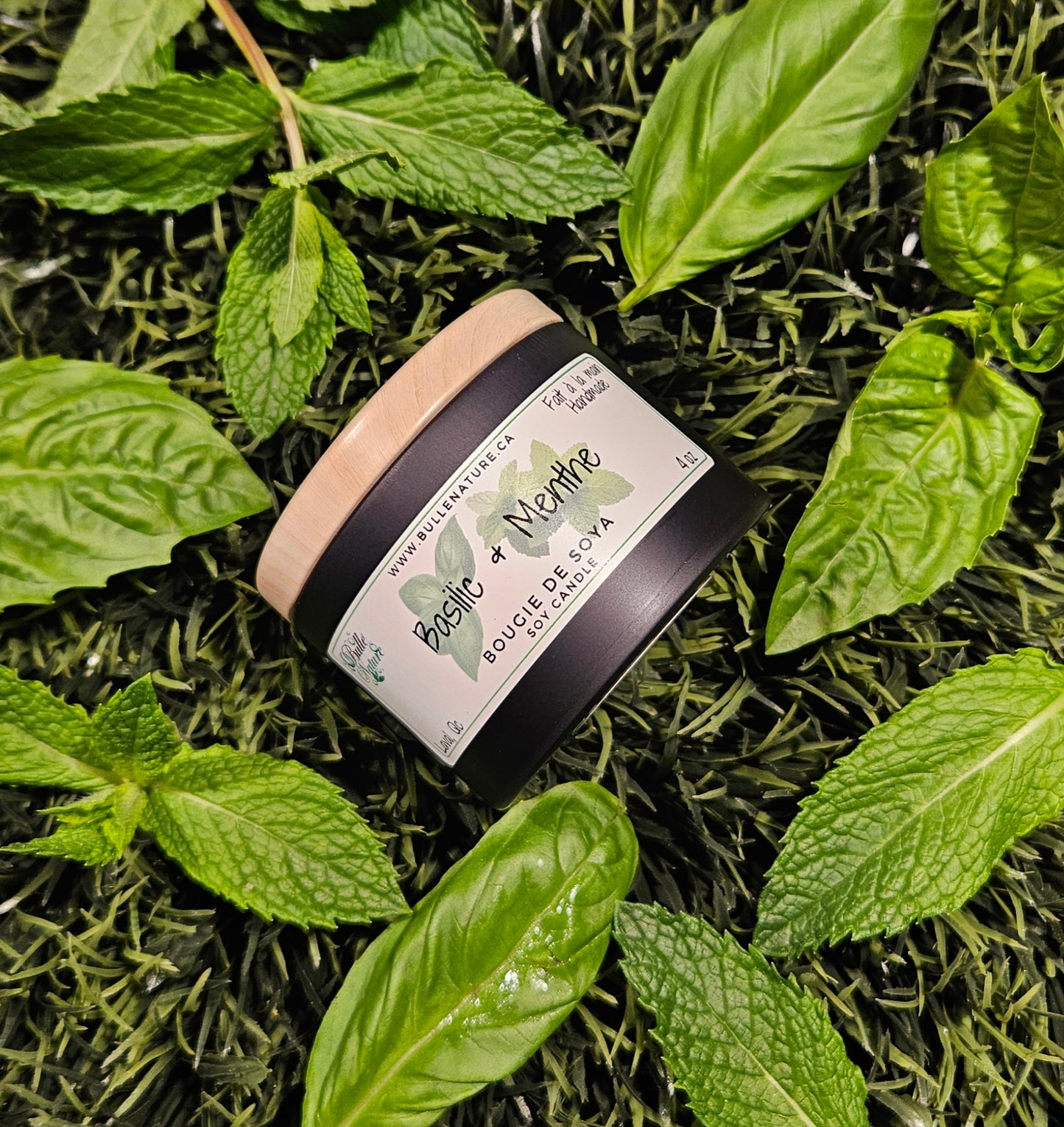 Bougie de soya - Basilic & Menthe