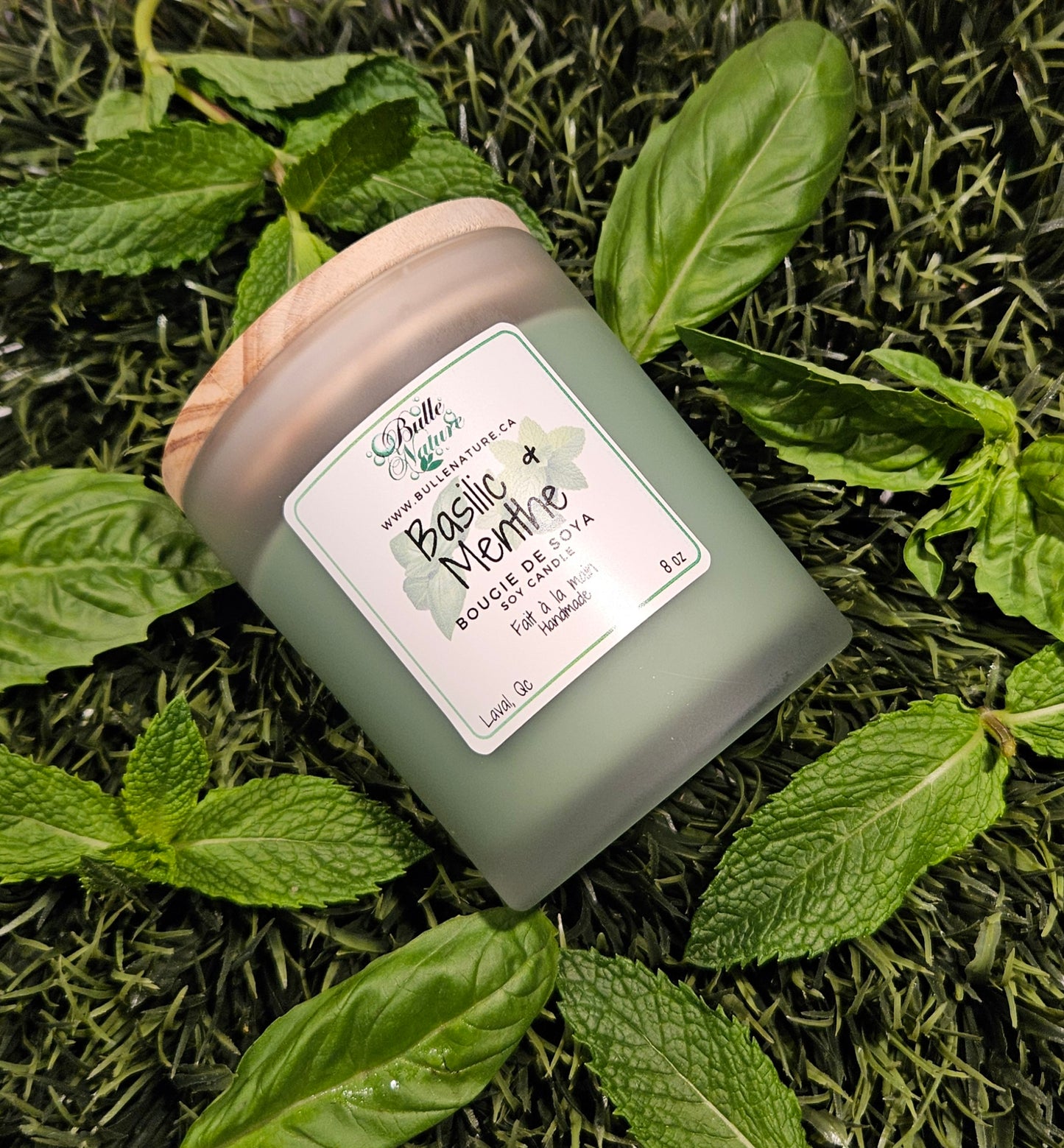 Bougie de soya - Basilic & Menthe