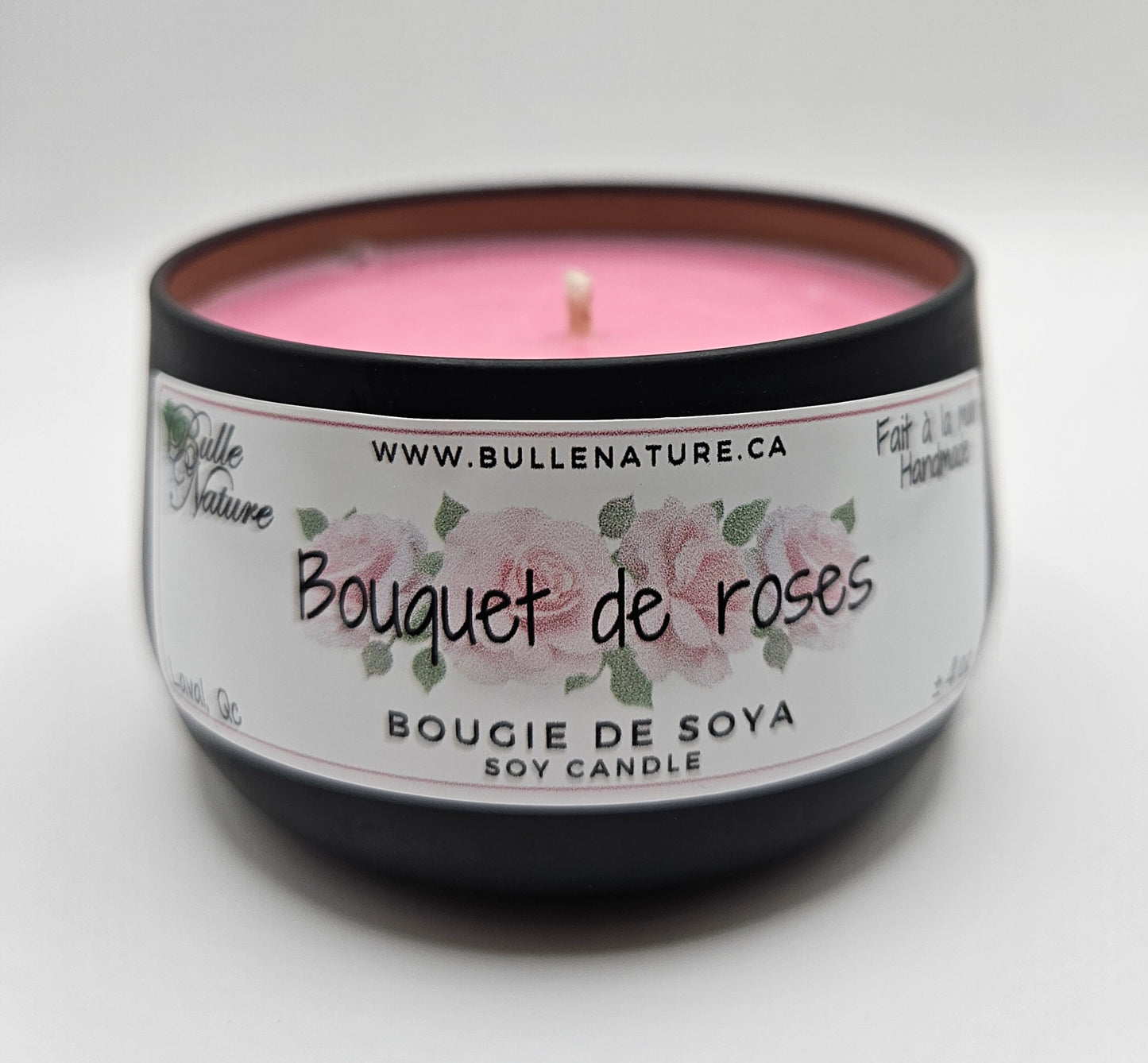 Bougie de soya - Bouquet de roses