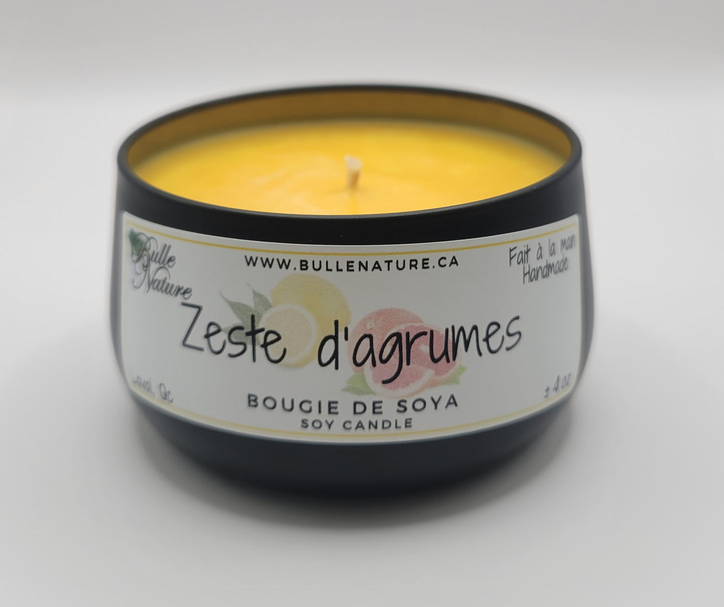 Bougie de soya - Zeste d'agrumes