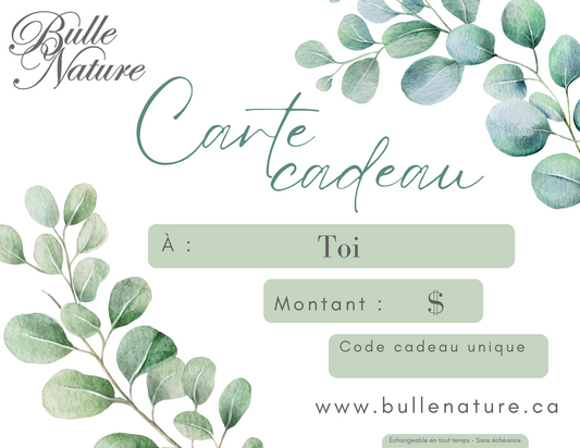 Carte-cadeau Bulle nature